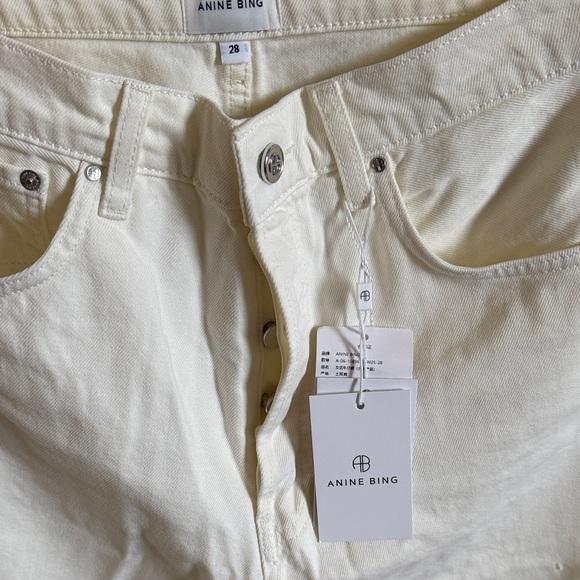 Anine Bing Off-White Wide Leg Manon Jeans - Picture 4 of 4